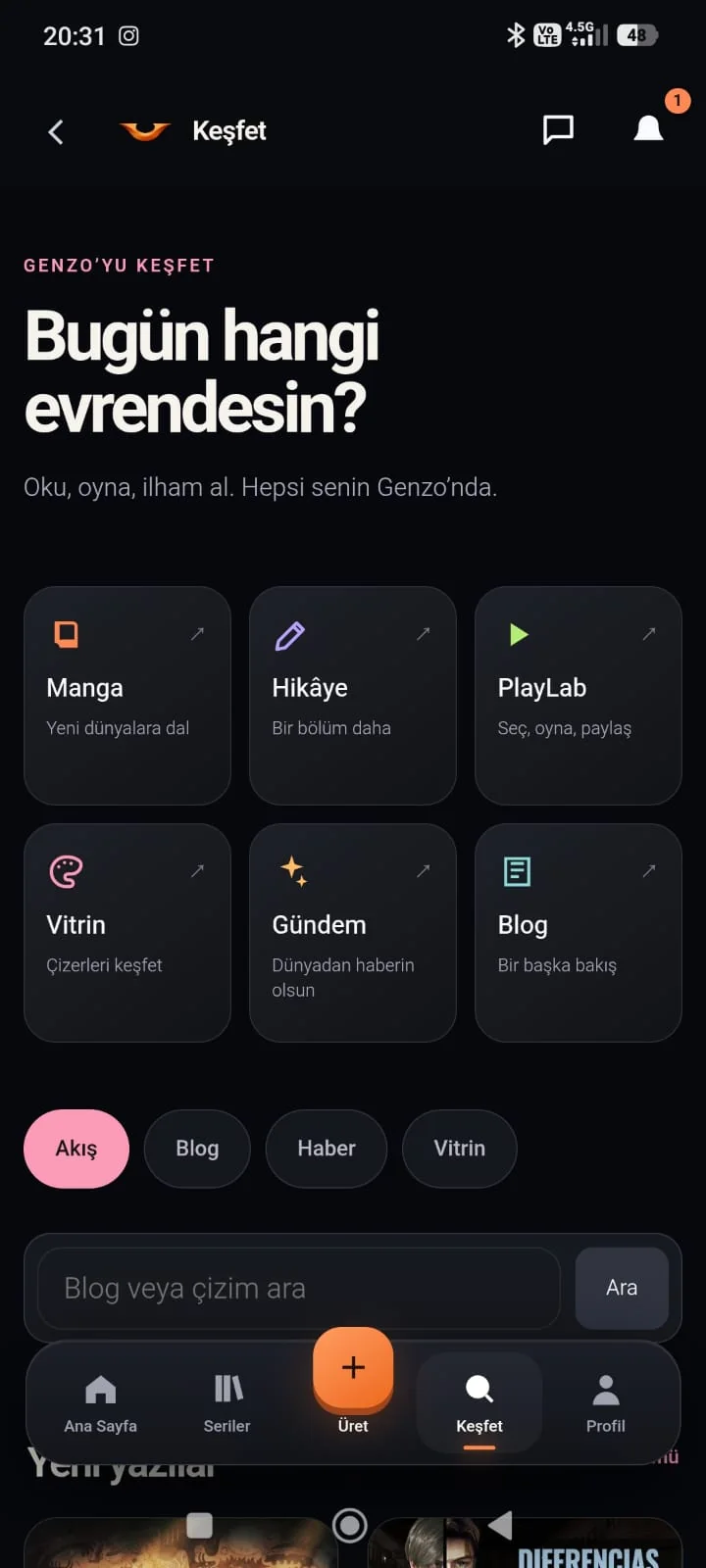 Genzo Manga Android uygulaması